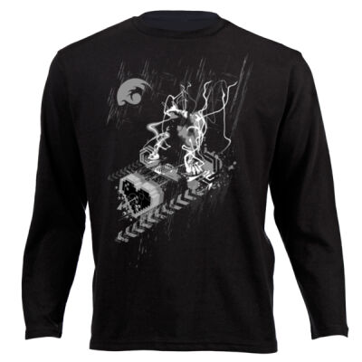 Dj T-shirt by 2COOLDESIGN CLOTHING Black and white version2 - Unisex Long-sleeve T-shirt Thumbnail