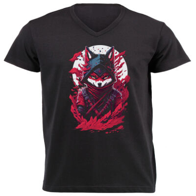 Mr Cool Fox option2 DTF - Unisex V-Neck T-shirt Thumbnail