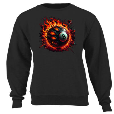 8 Ball Flames Cool T-shirt design - Unisex Sweater  Thumbnail