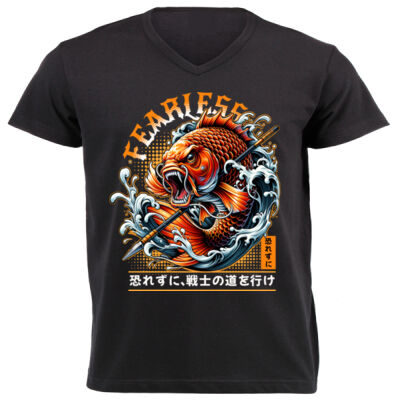 Fearless fishing T-shirt Design Gift idea for him - Unisex V-Neck T-shirt Thumbnail