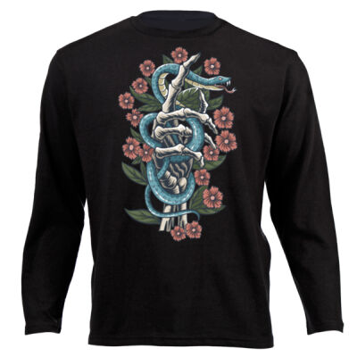 TATTOO DESIGN T-SHIRT WITH ROSES SNAKE AND SKELETON 01 Thumbnail