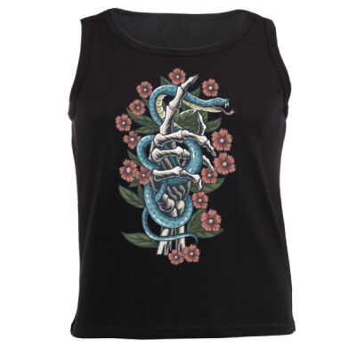 TATTOO DESIGN T-SHIRT WITH ROSES SNAKE AND SKELETON 01 Thumbnail