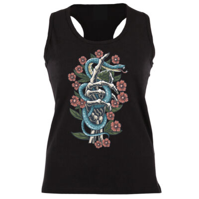TATTOO DESIGN T-SHIRT WITH ROSES SNAKE AND SKELETON 01 Thumbnail