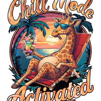 giraffe funny t-shirt chilling mode activated Thumbnail